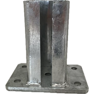 Oszloptalp, talplemez konzol 100x100 mm-es oszlophoz, ledűbelezhető Oszloptalp, talplemez konzol 100x100 mm-es oszlophoz, ledűbelezhető